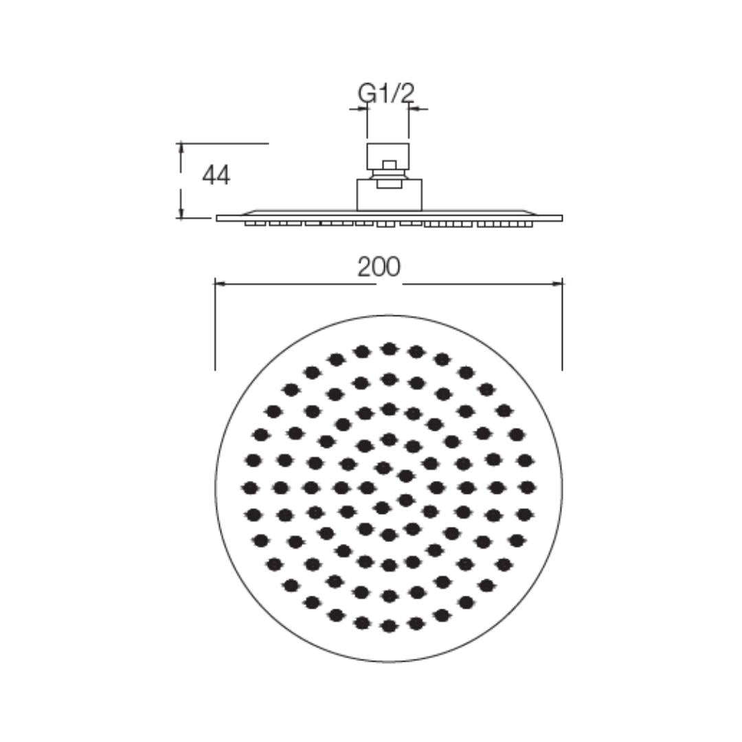 Parryware Single Flow Overhead Shower T9976A1 - Stainless Steel