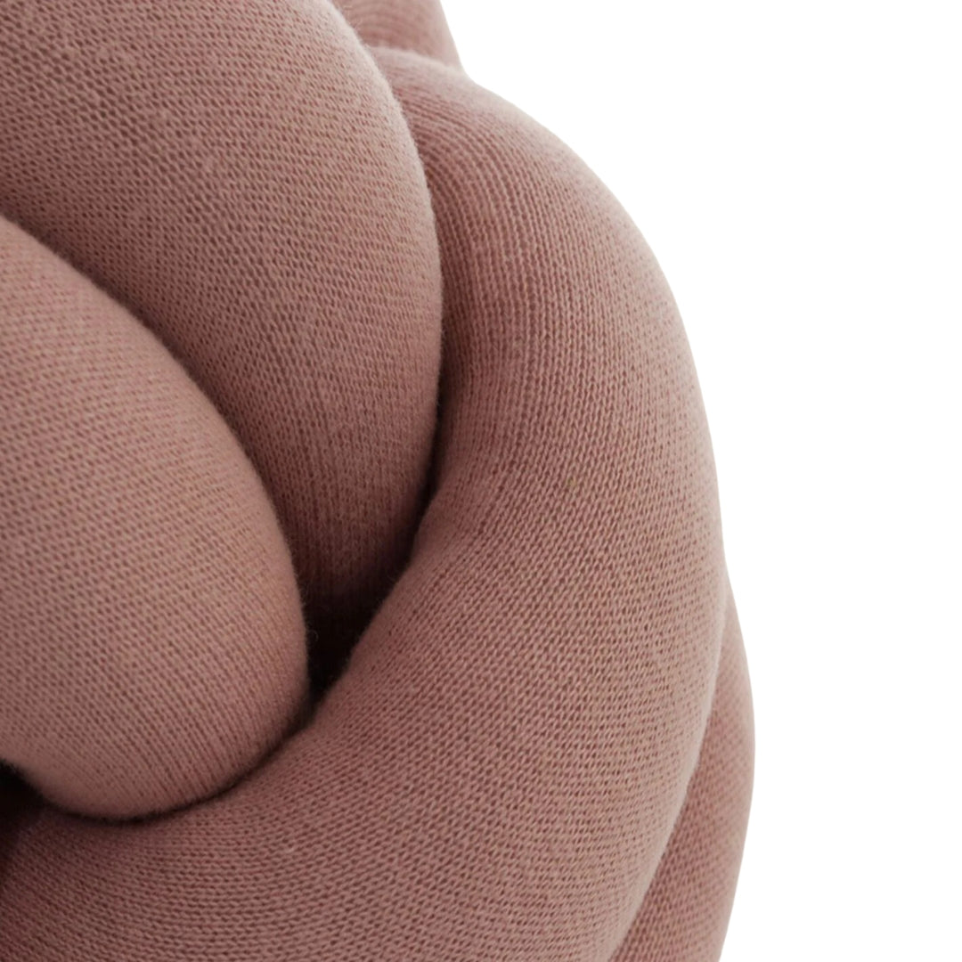Nodo Cameo Pink Cotton Knitted Decorative Cushion Cover (12 in x 12 in)