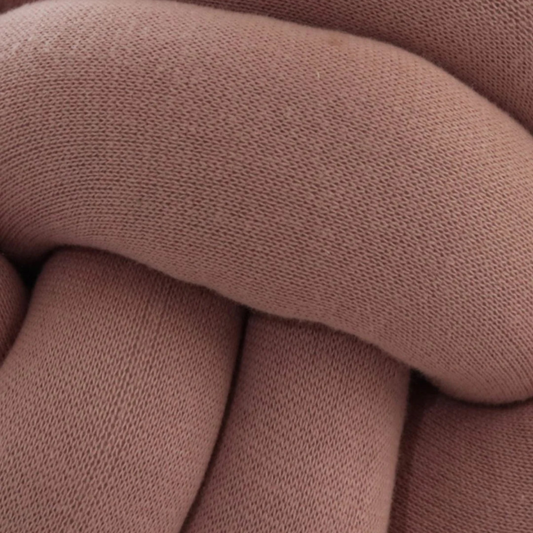 Nodo Cameo Pink Cotton Knitted Decorative Cushion Cover (12 in x 12 in)