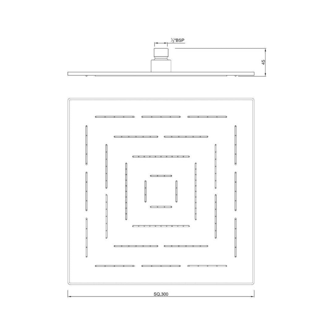 Jaquar Single Flow Overhead Shower OHS-GLD-1639 - Full Gold