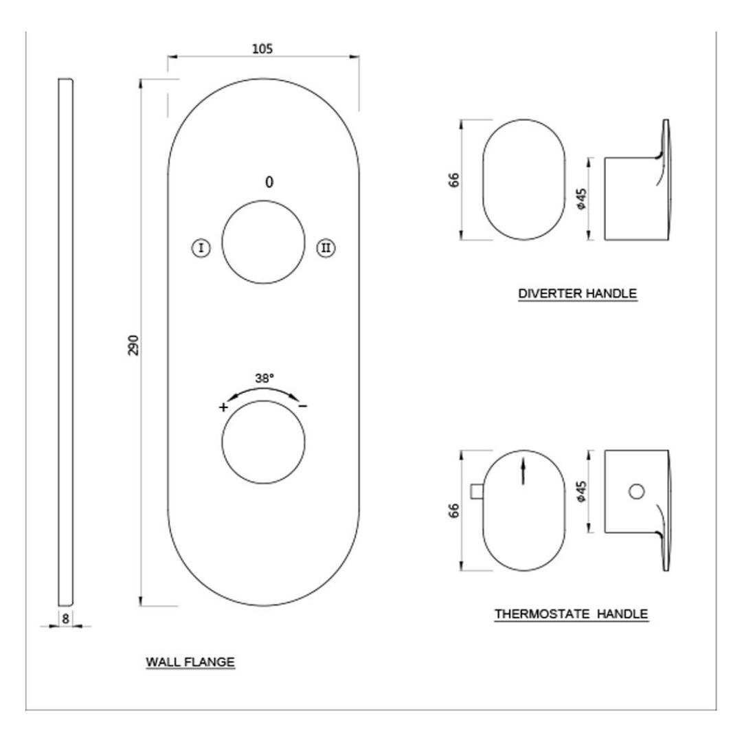 Jaquar 2 Way Thermostatic Diverter Opal Prime OPP-ABR-15681PM Normal Flow - Antique Bronze Finish