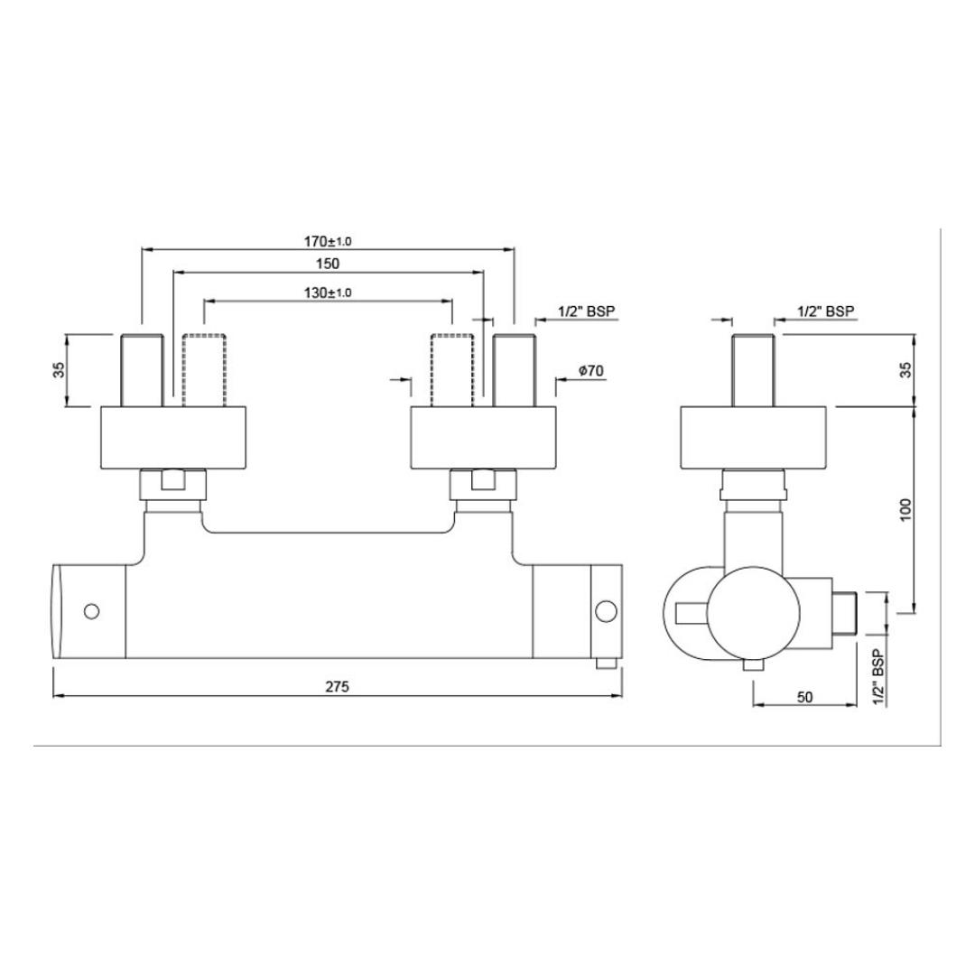 Jaquar 1 Way Thermostatic Mixer Opal Prime OPP-ACR-15655PM Normal Flow - Antique Copper Finish