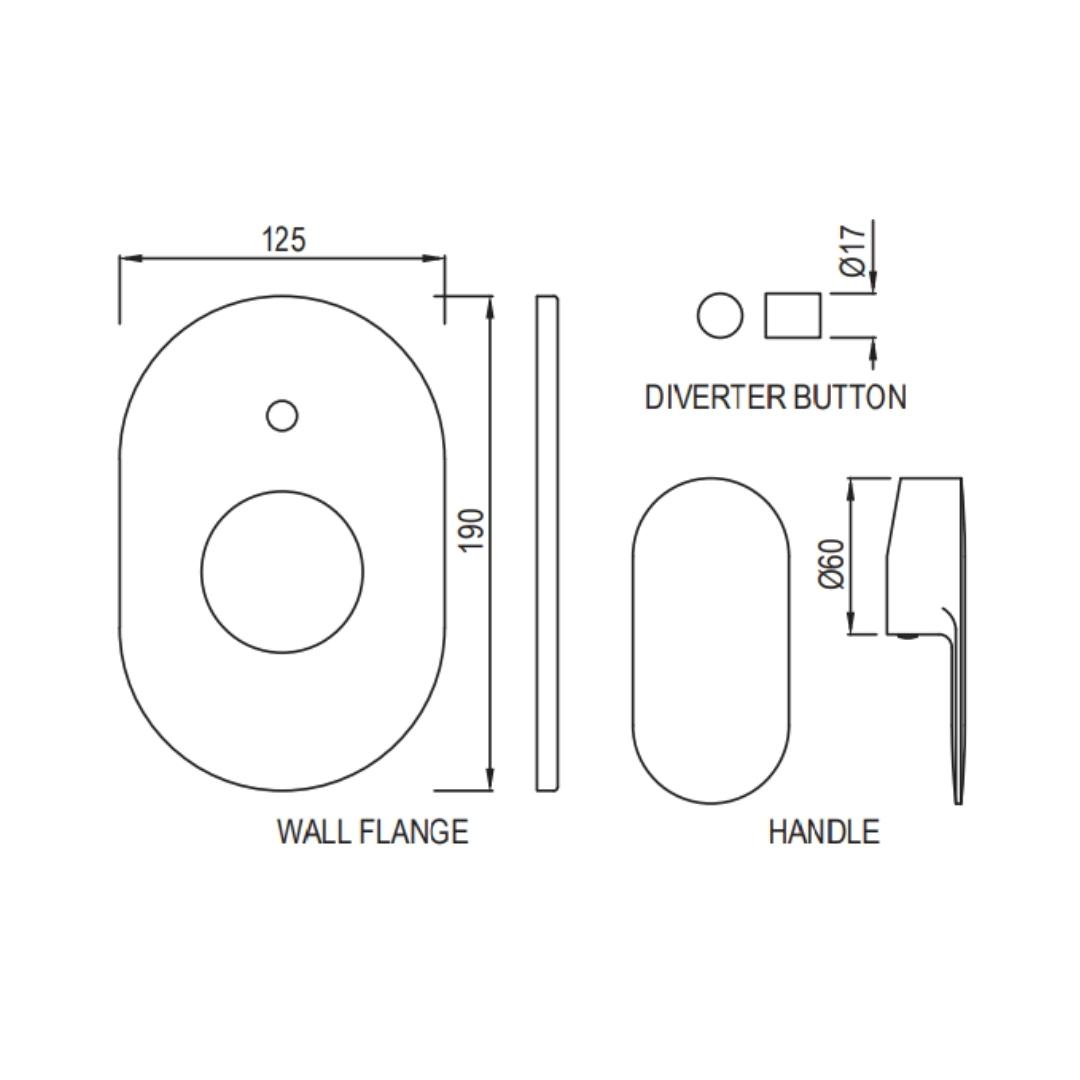 Jaquar 2 Way Diverter Opal Prime OPP-CHR-15079NKPM High Flow - Chrome Finish