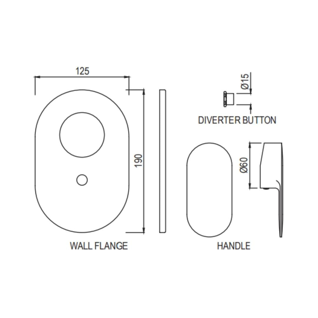 Jaquar 2 Way Diverter Opal Prime OPP-GMP-15193PM Normal Flow - Gold Bright PVD Finish