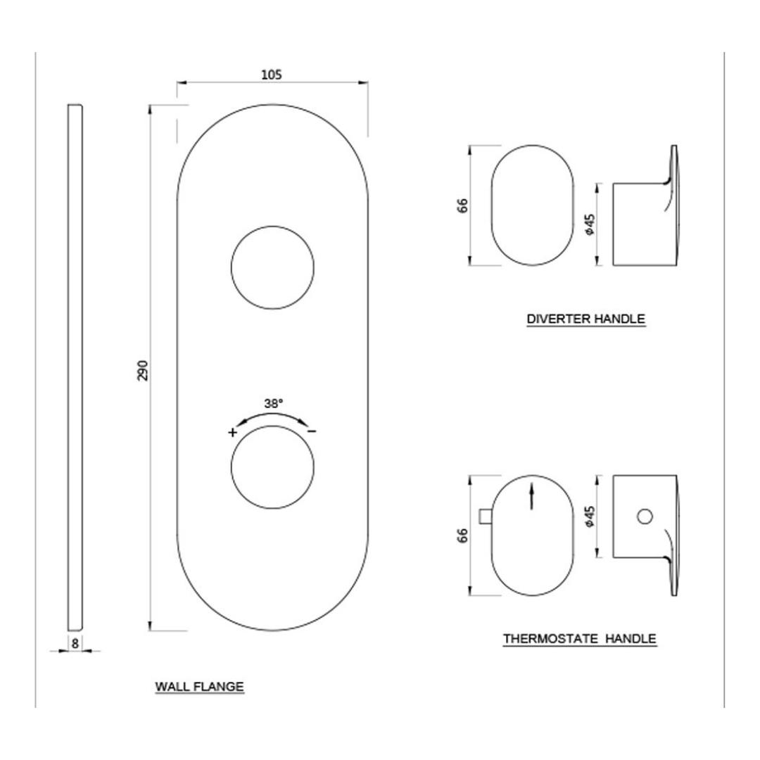Jaquar 1 Way Thermostatic Diverter Opal Prime OPP-WHM-15661PM Normal Flow - White Matt Finish
