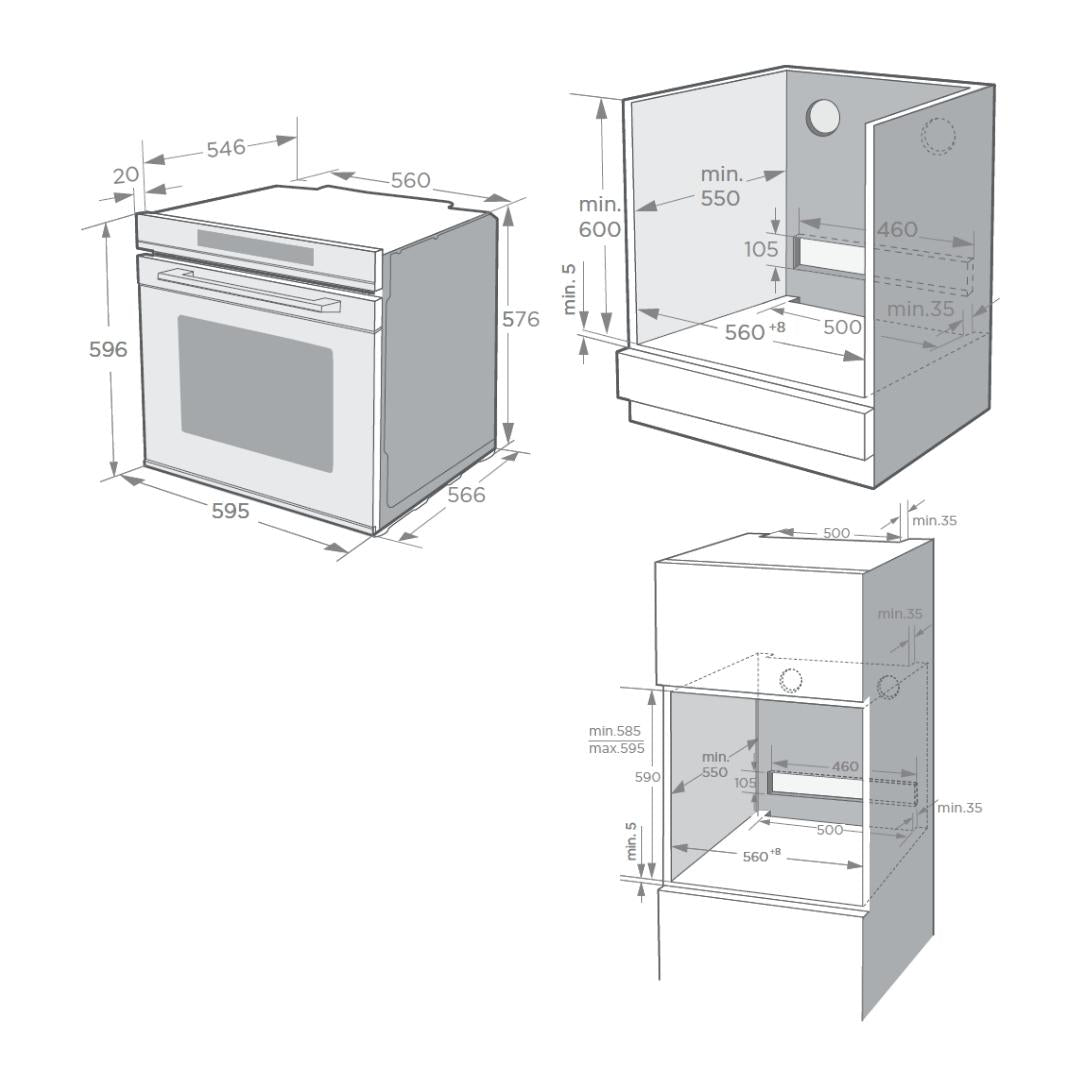 Hafele Built In Oven ORB 72 BIO + Hafele Built-In Convection Microwave DIAMOND 34 MWO + Hafele 75 cm Wall Mounted Chimney TERESA NEO I-75 BLDC + Hafele 78 cm 3 Burner Hob Altius Series ALTIUS FS 378