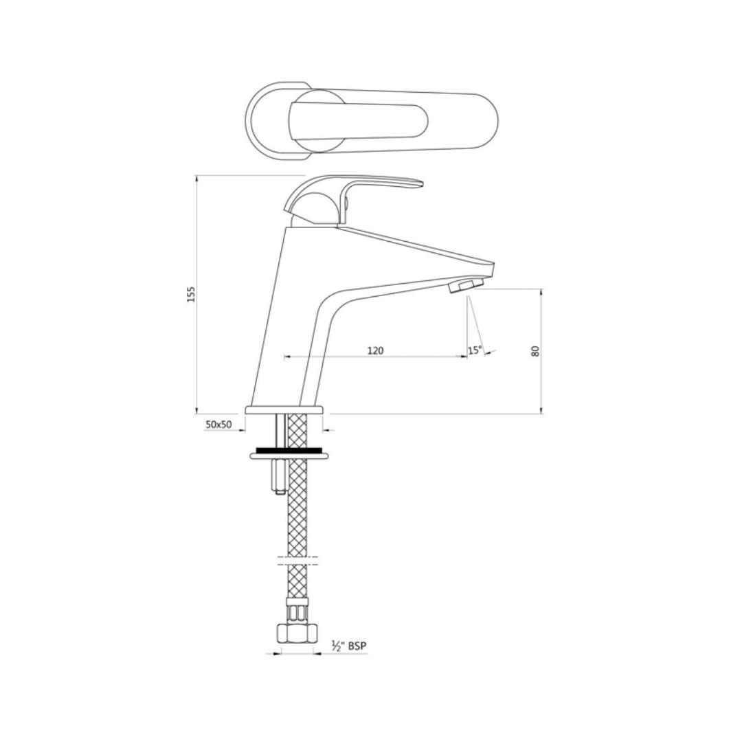 Essco Table Mounted Regular Basin Mixer Orbit ORB-CHR-105011B - Chrome