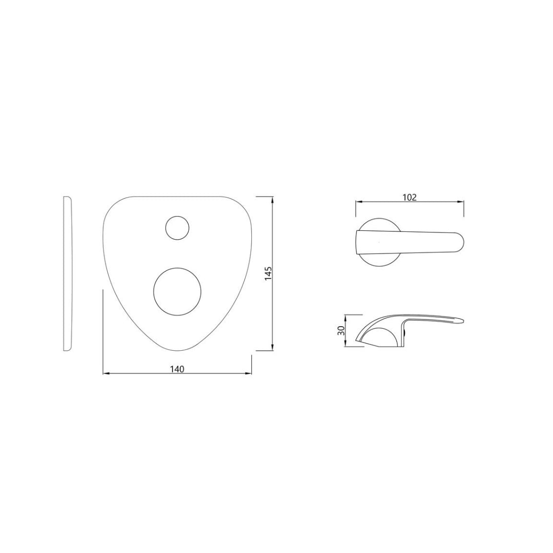 Essco 2 Way Diverter Orbit ORB-CHR-105055K - Chrome Finish