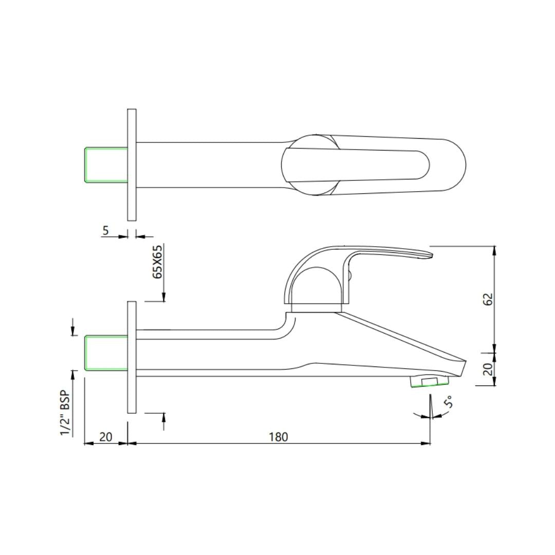 Essco WC Area Bib Tap Orbit ORB-CHR-105107 - Chrome