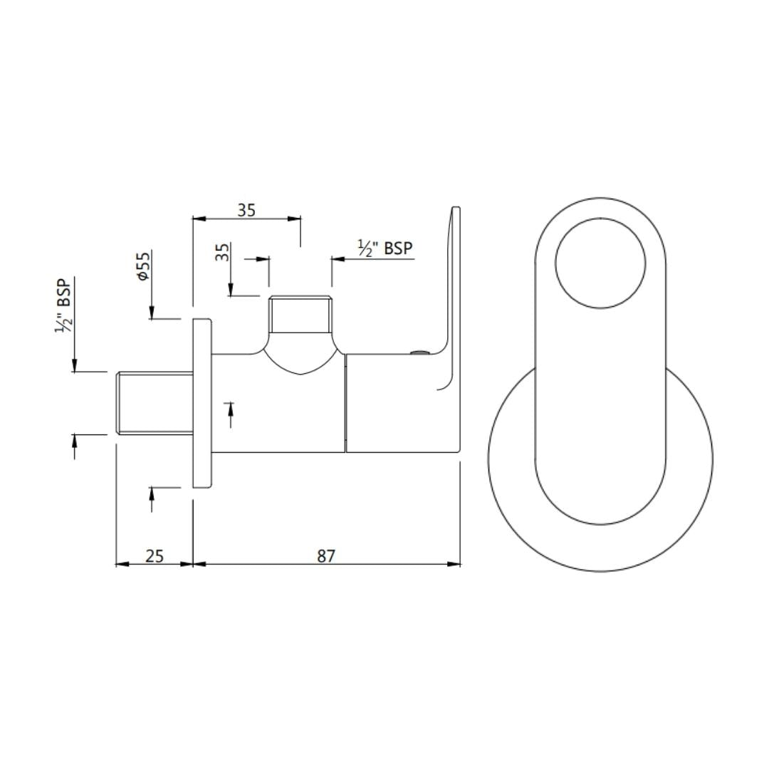 Jaquar Basin Area Angle Valve Ornamix Prime ORP-ABR-10053PM - Antique Bronze