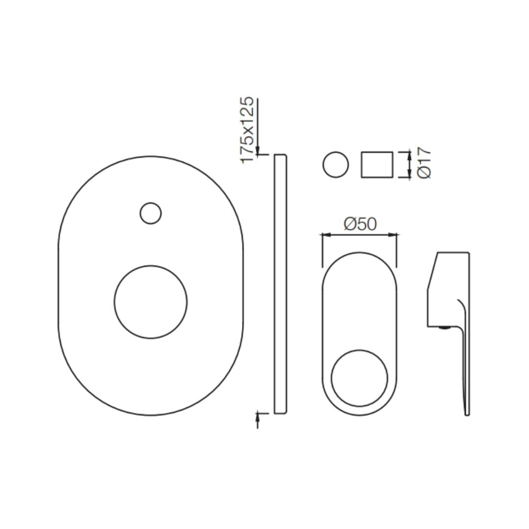 Jaquar 2 Way Diverter Ornamix Prime ORP-BCH-10065MKPM Normal Flow - Black Chrome Finish