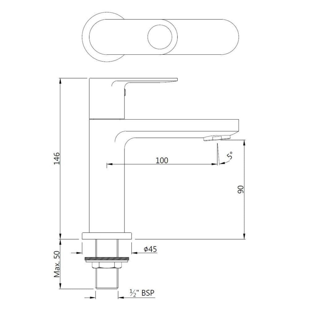 Jaquar Table Mounted Regular Basin Tap Ornamix Prime ORP-CHR-10001PM - Chrome