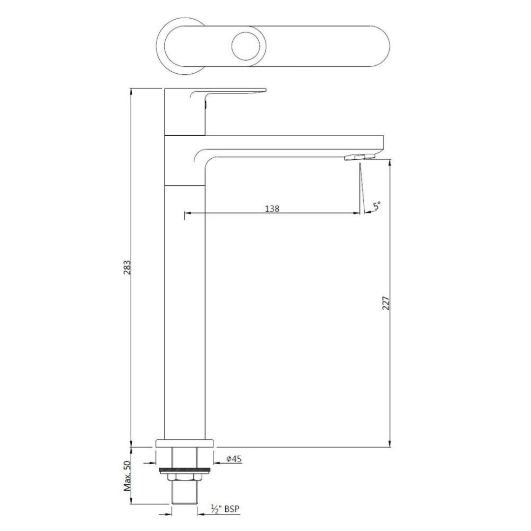 Jaquar Table Mounted Tall Boy Basin Tap Ornamix Prime ORP-CHR-10021PM - Chrome
