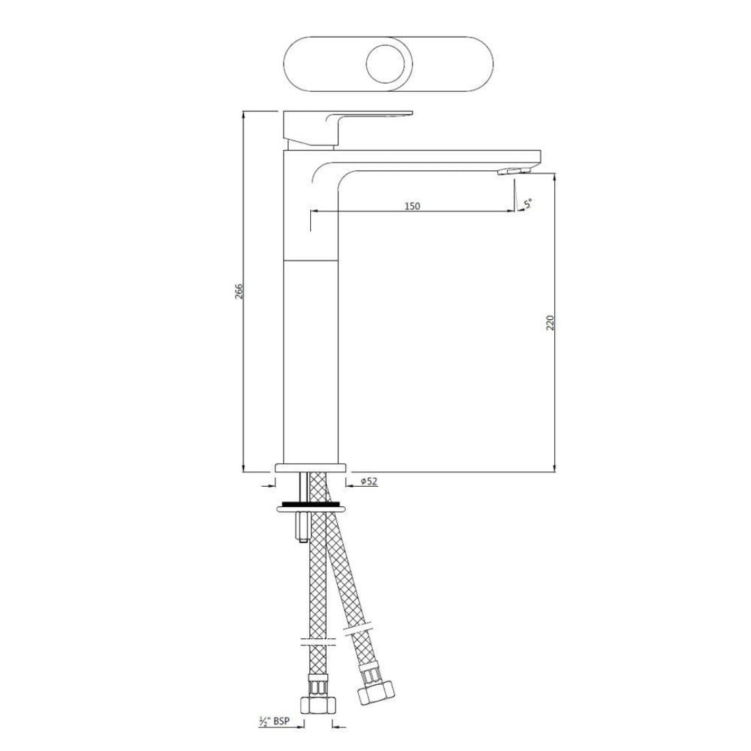 Jaquar Table Mounted Tall Boy Basin Mixer Ornamix Prime ORP-SSF-10005BPM - Stainless Steel