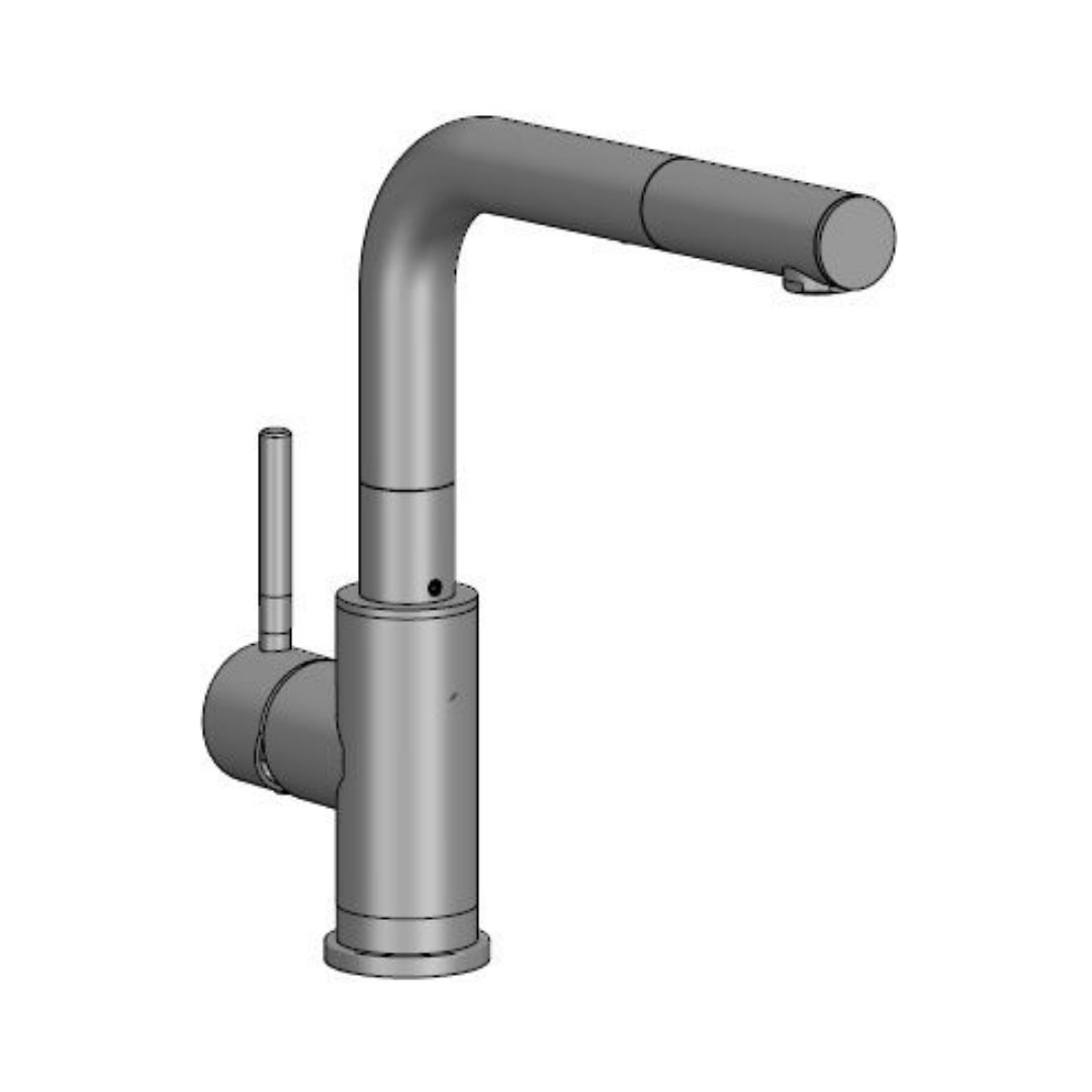 Reginox Table Mounted Regular Kitchen Sink Mixer PALM with Extractable Hand Shower Spout in Stainless Steel Finish