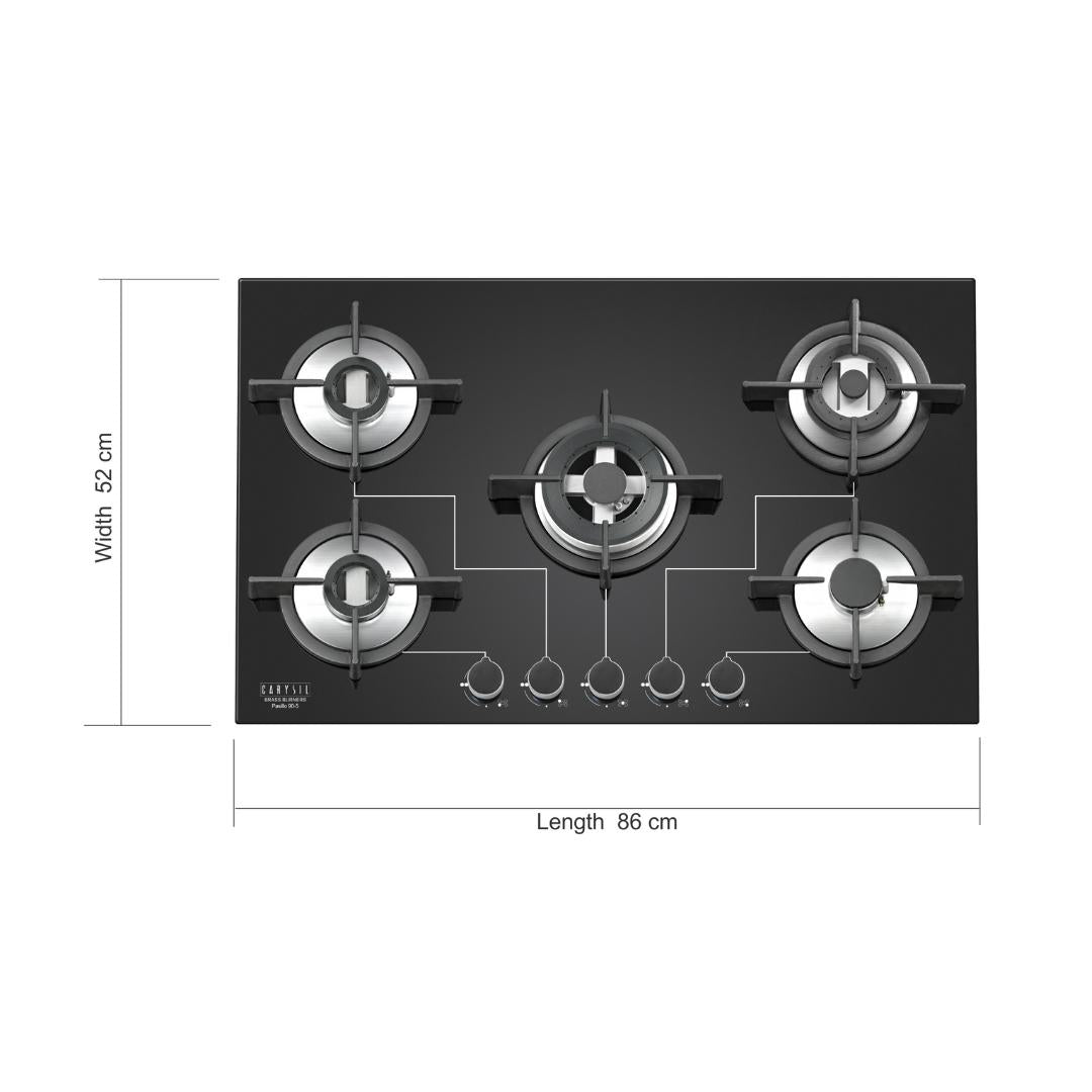 Carysil 90 cm 5 Burner Hob Passilo Series PASSILO 90 5