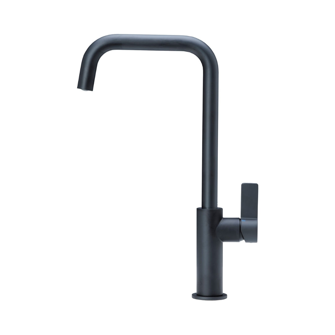 Reginox Table Mounted Pull-Down Kitchen Sink Mixer PEARL with Extractable Hand Shower Spout in Black Finish