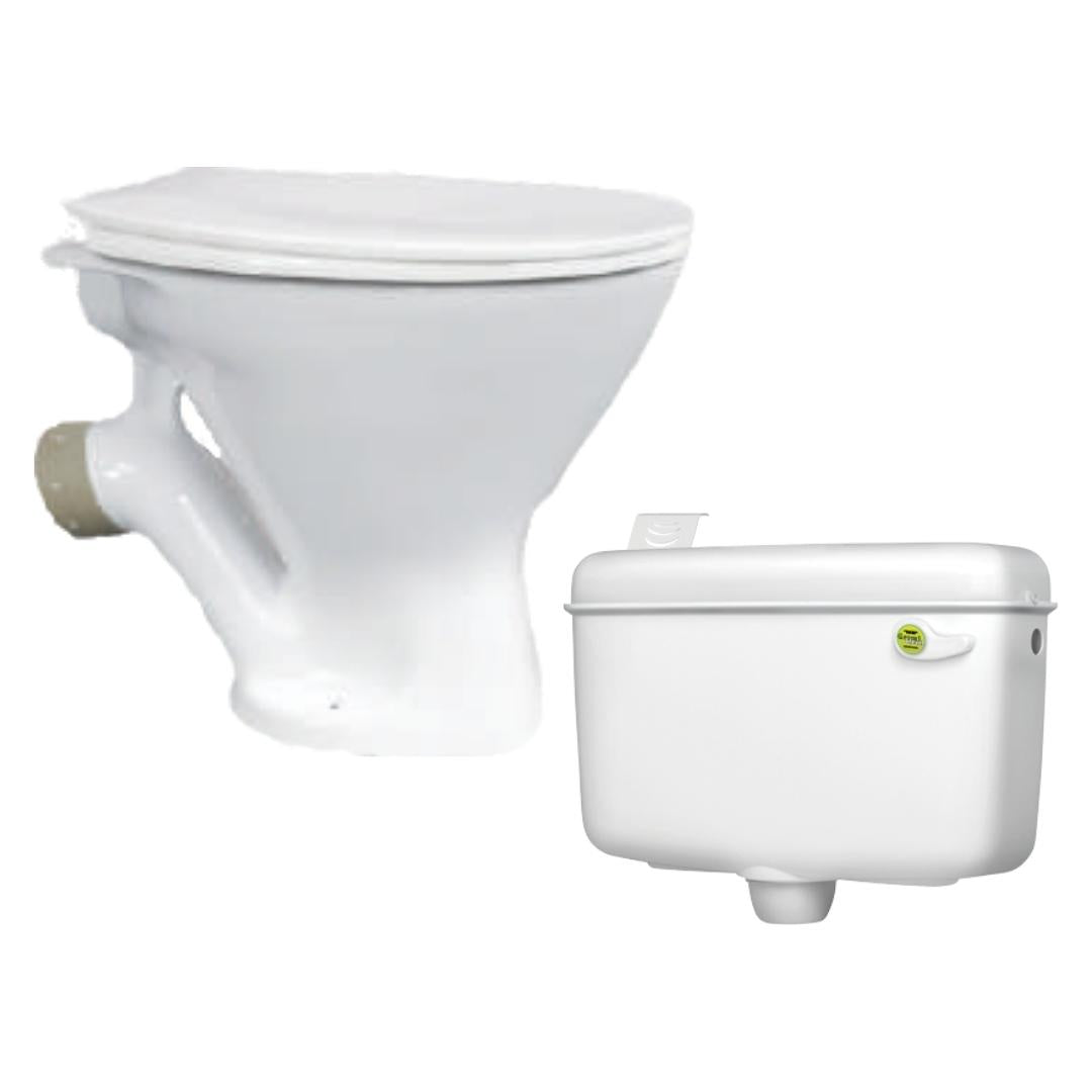 Hindware Floor Mounted White Closet WC Popular Combo 518885 WHITE with P-Trap