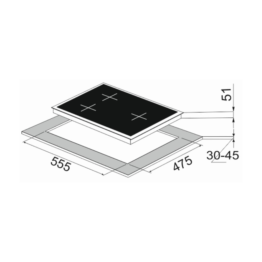 Carysil 60 cm 3 Burner Hob Pro Series PRO 60 3