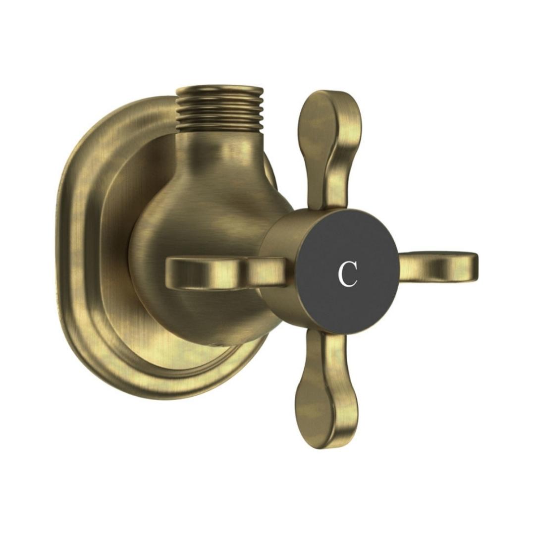 Jaquar Basin Area Angle Valve Queens Prime QQP-ABR-7053PM - Antique Bronze