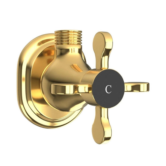 Jaquar Basin Area Angle Valve Queens Prime QQP-GLD-7053PM - Full Gold