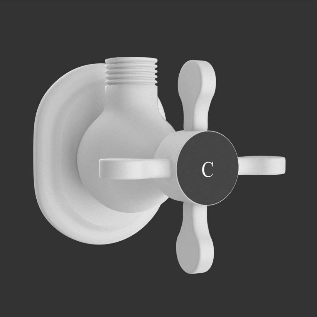 Jaquar Basin Area Angle Valve Queens Prime QQP-WHM-7053PM - White Matt
