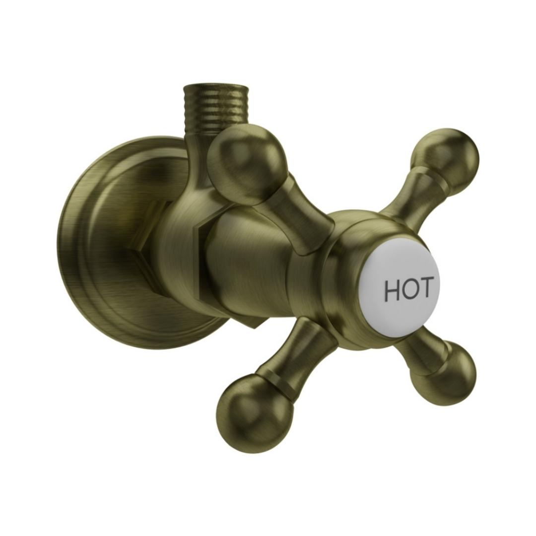 Jaquar Basin Area Angle Valve Queens QQT-ABR-7053 - Antique Bronze