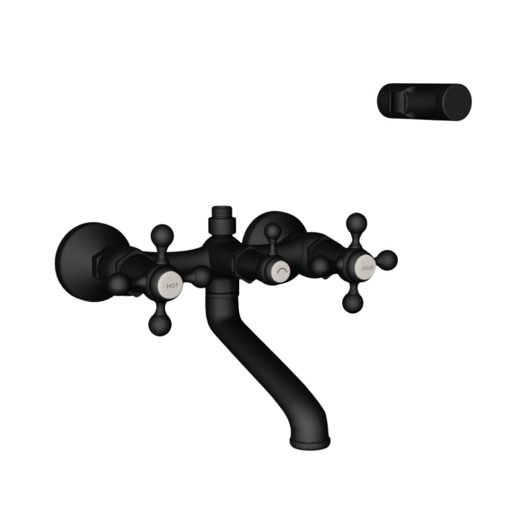 Jaquar 2 Way Wall Mixer Queen's QQT-BLM-7267 Normal Flow - Black Matt Finish
