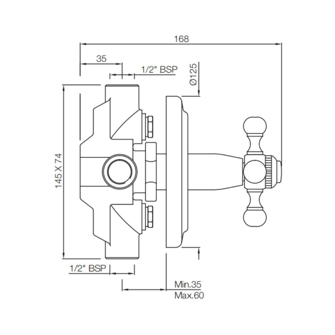 Jaquar 4 Way Diverter Queen's QQT-CHR-7421 Normal Flow - Chrome Finish