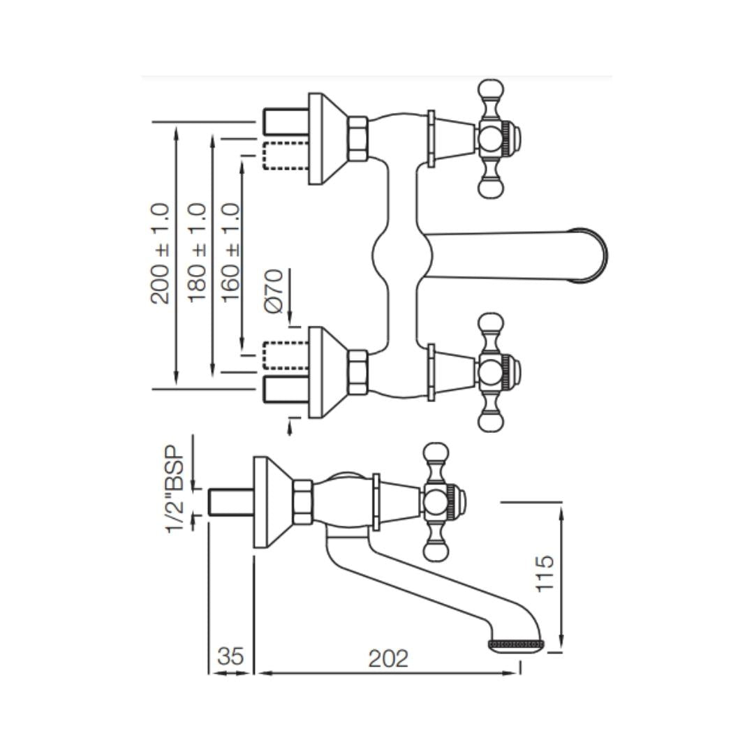 Jaquar 1 Way Wall Mixer Queen's QQT-SSF-7219 Normal Flow - Stainless Steel Finish