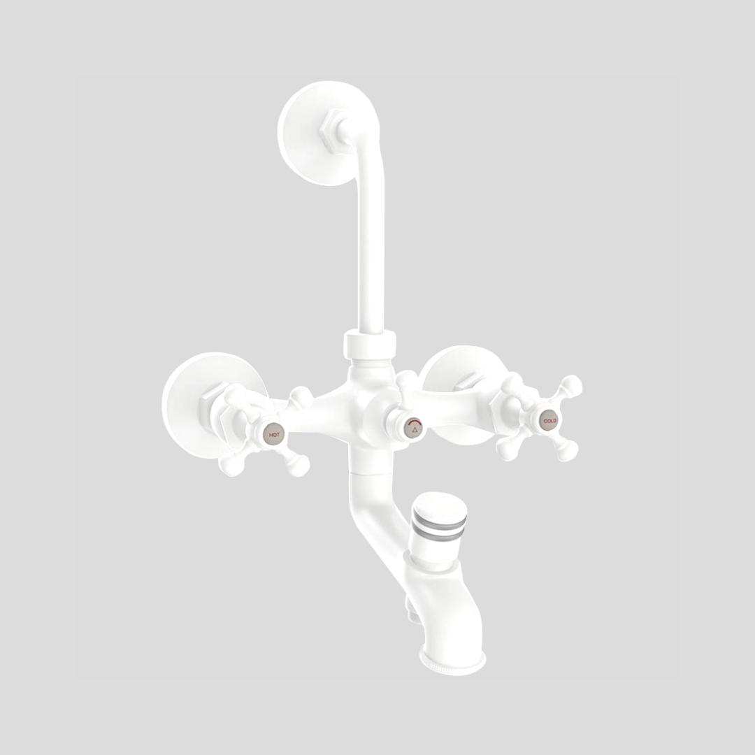 Jaquar 3 Way Wall Mixer Queen's QQT-WHM-7281 Normal Flow - White Matt Finish