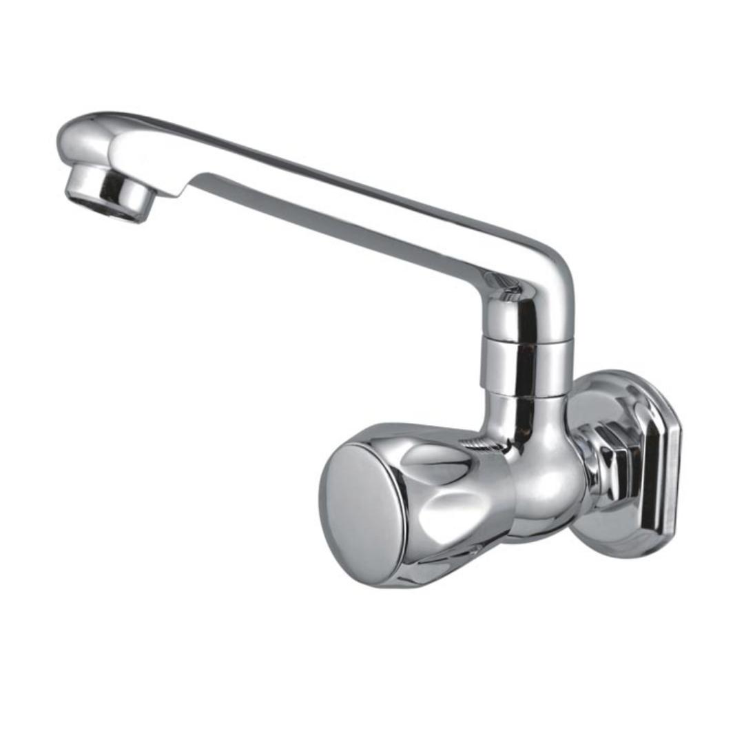 Cavier Wall Mounted Regular Kitchen Sink Tap Quantico QT-19-135 with Swinging Spout in Chrome Finish