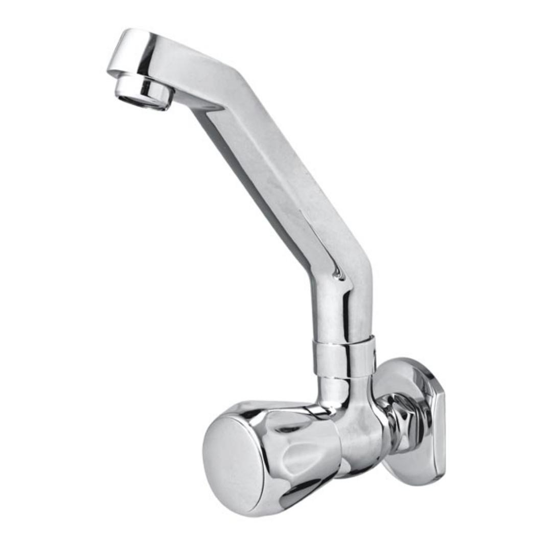 Cavier Wall Mounted Regular Kitchen Sink Tap Quantico QT-19-139 with Swinging Spout in Chrome Finish
