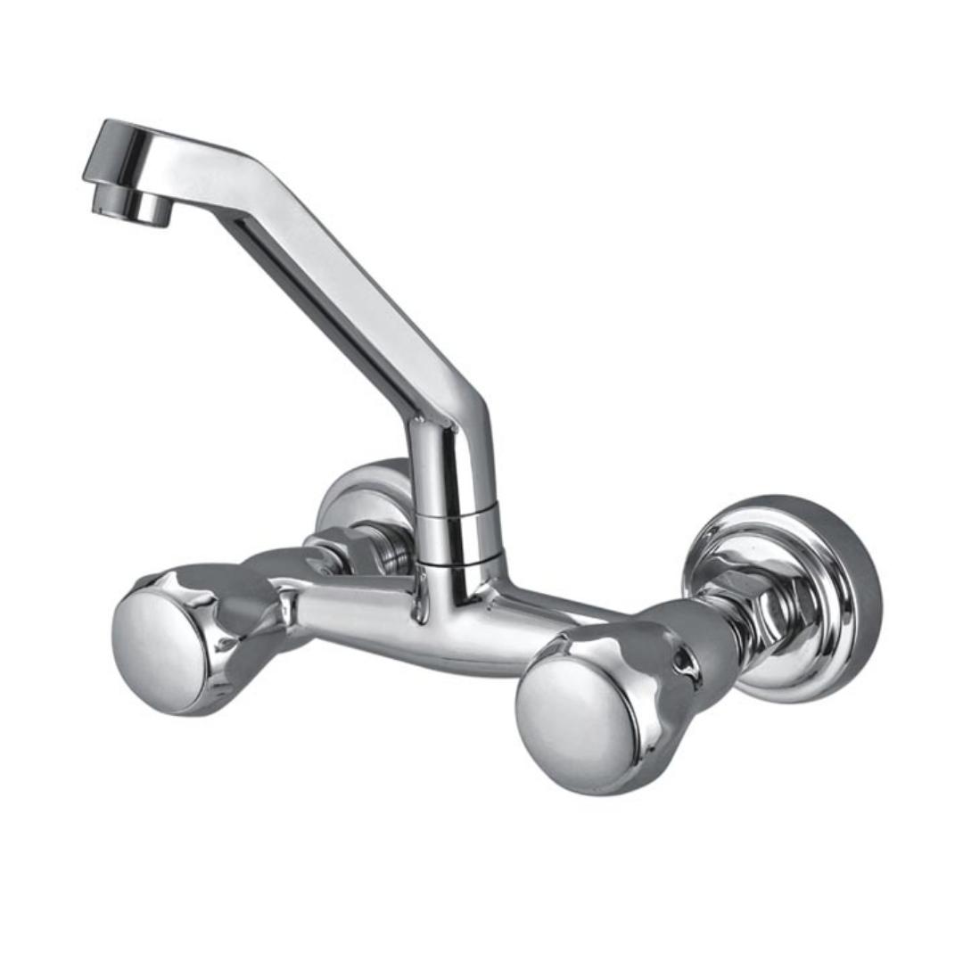 Cavier Wall Mounted Regular Kitchen Sink Mixer Quantico QT-19-151 with Swinging Spout in Chrome Finish