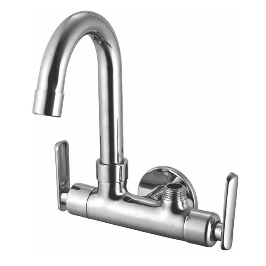 Cavier Wall Mounted Regular Kitchen Sink Tap Ruby RB-34-136 with Swinging Spout in Chrome Finish