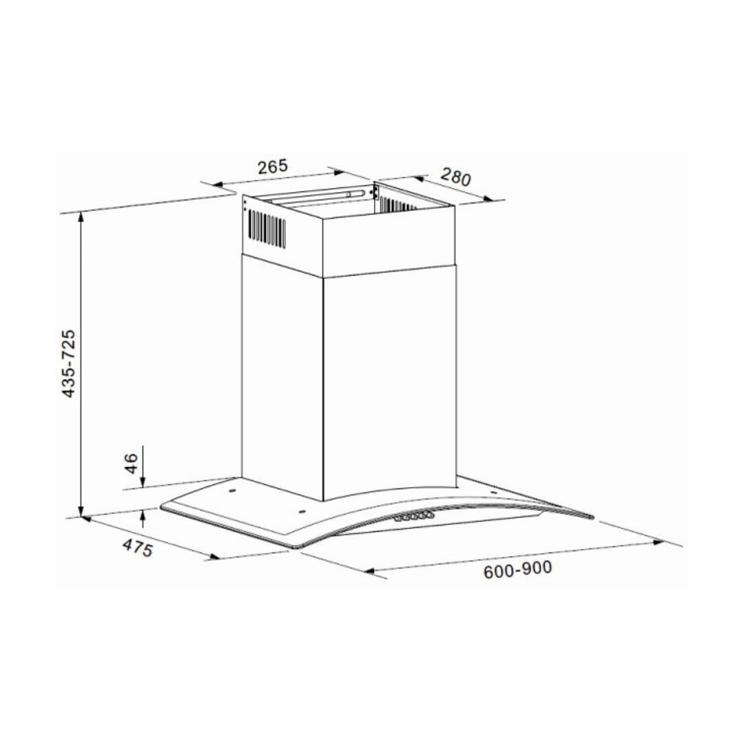 Carysil 90 cm Wall Mounted Chimney Wall Mounted Series ROCK 90