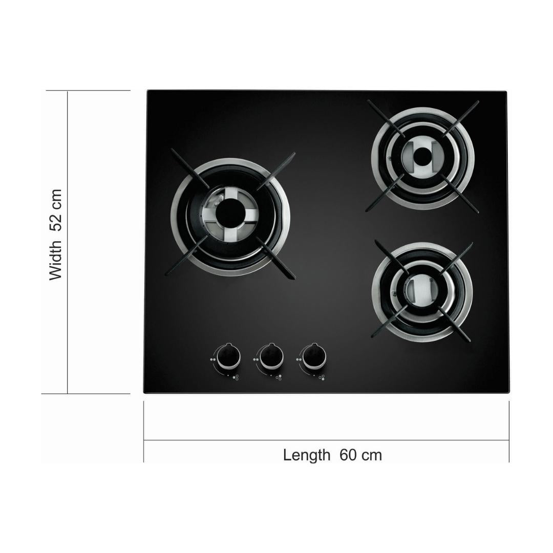 Carysil 60 cm 3 Burner Hob Salsa Series SALSA 60 3
