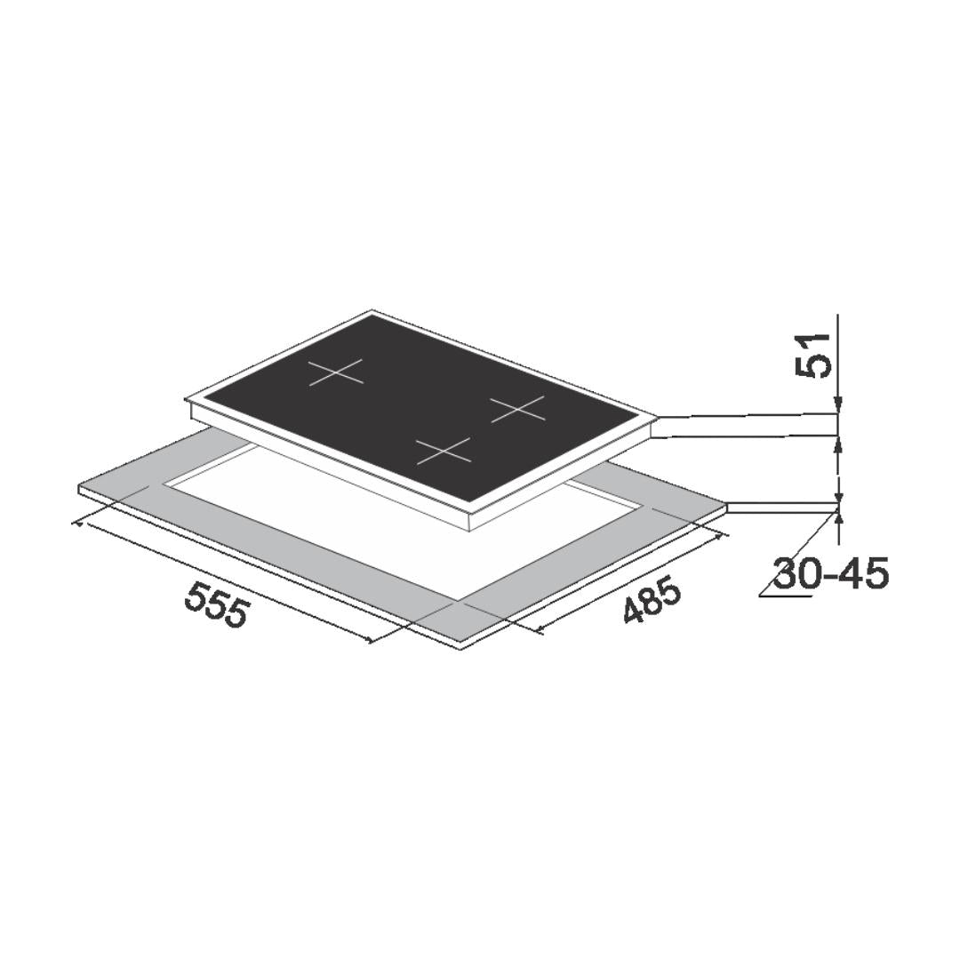 Carysil 60 cm 3 Burner Hob Salsa Series SALSA 60 3