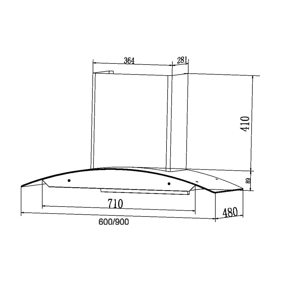 Carysil 60 cm Wall Mounted Chimney Wall Mounted Series SAM 60