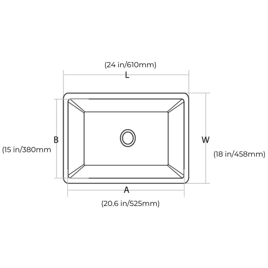 Hindware Quartz Sink Sapphire SAPPHIRE 24 X 18 X 8 ( 24 x 18 inches ) - Black