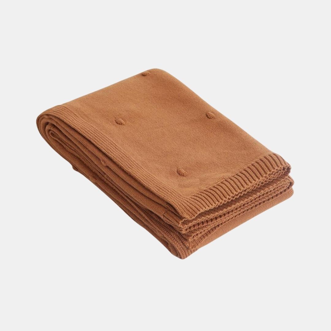 Bubble Cashew Cotton Knitted Throw Blanket (50 in x 60 in)
