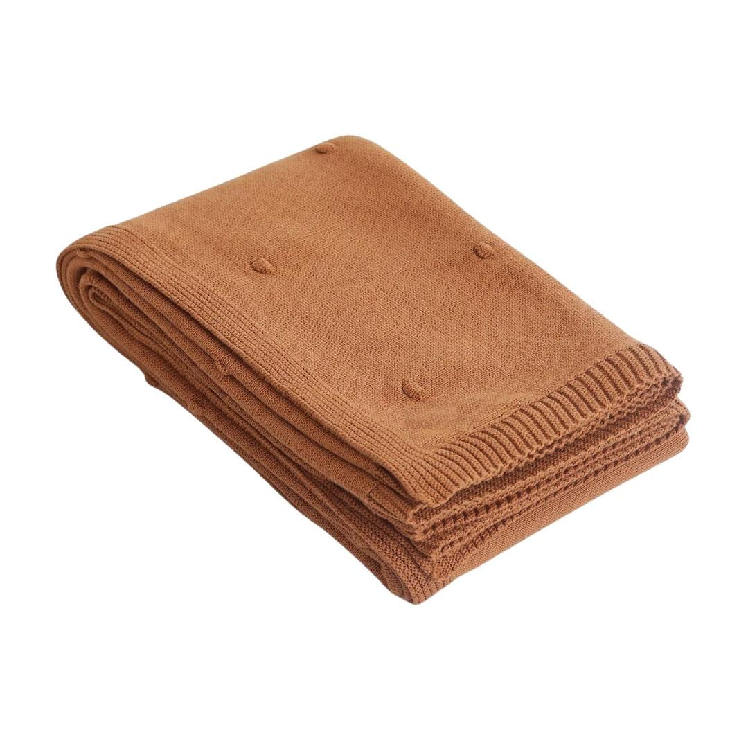 Bubble Cashew Cotton Knitted Throw Blanket (50 in x 60 in)