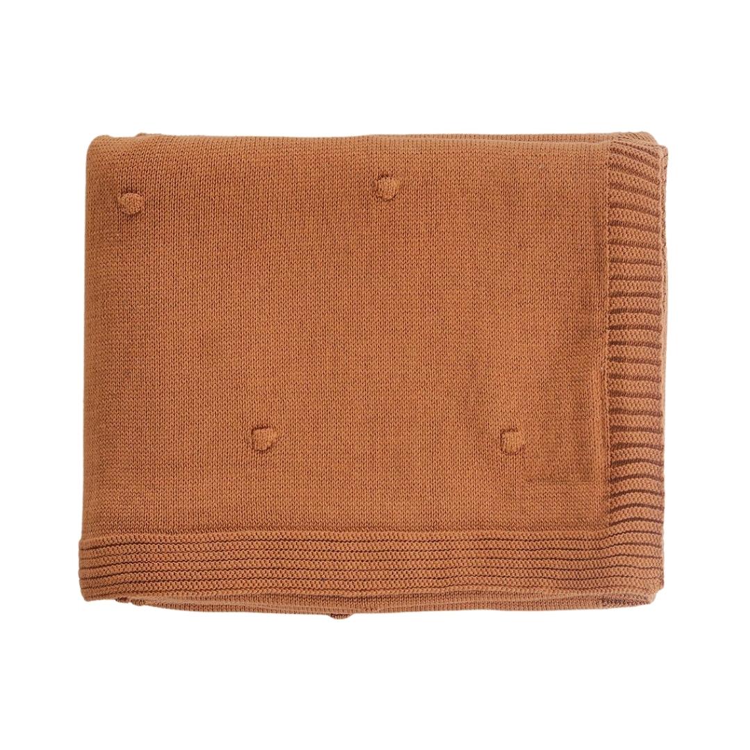 Bubble Cashew Cotton Knitted Throw Blanket (50 in x 60 in)
