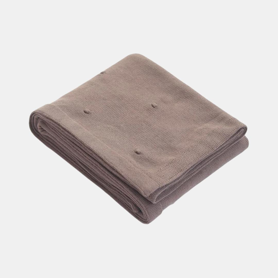 Bubble Marley Brown Cotton Knitted Throw Blanket (50 in x 60 in)