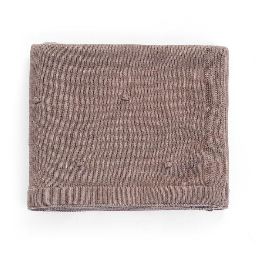 Bubble Marley Brown Cotton Knitted Throw Blanket (50 in x 60 in)