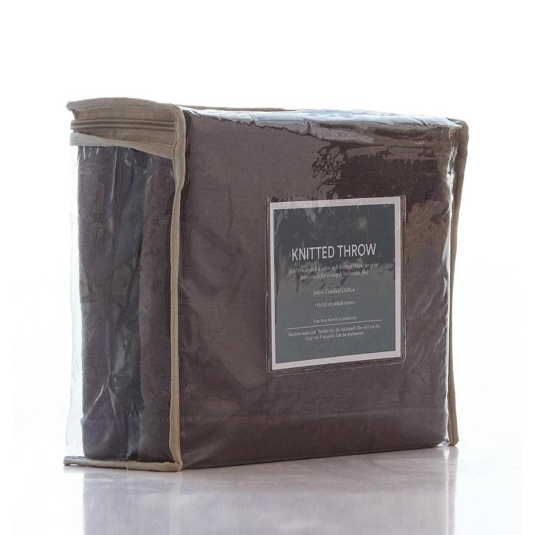 Bubble Marley Brown Cotton Knitted Throw Blanket (50 in x 60 in)