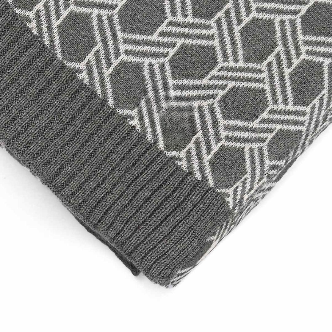 Geometric Fossil & Natural Cotton Knitted Throw Blanket (50 in x 60 in)