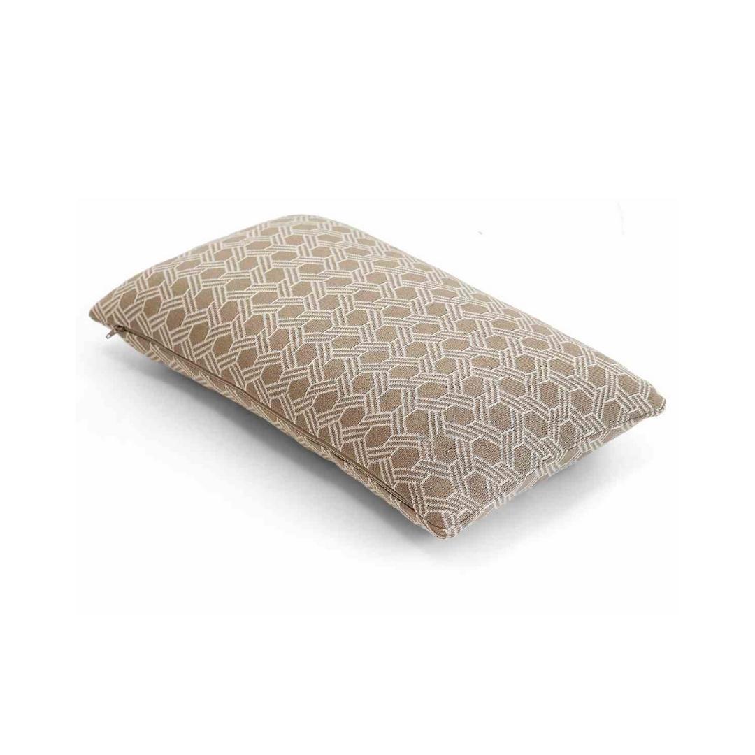 Geometric Stone & Natural Cotton Knitted Decorative Cushion Cover (12 in x 20 in)