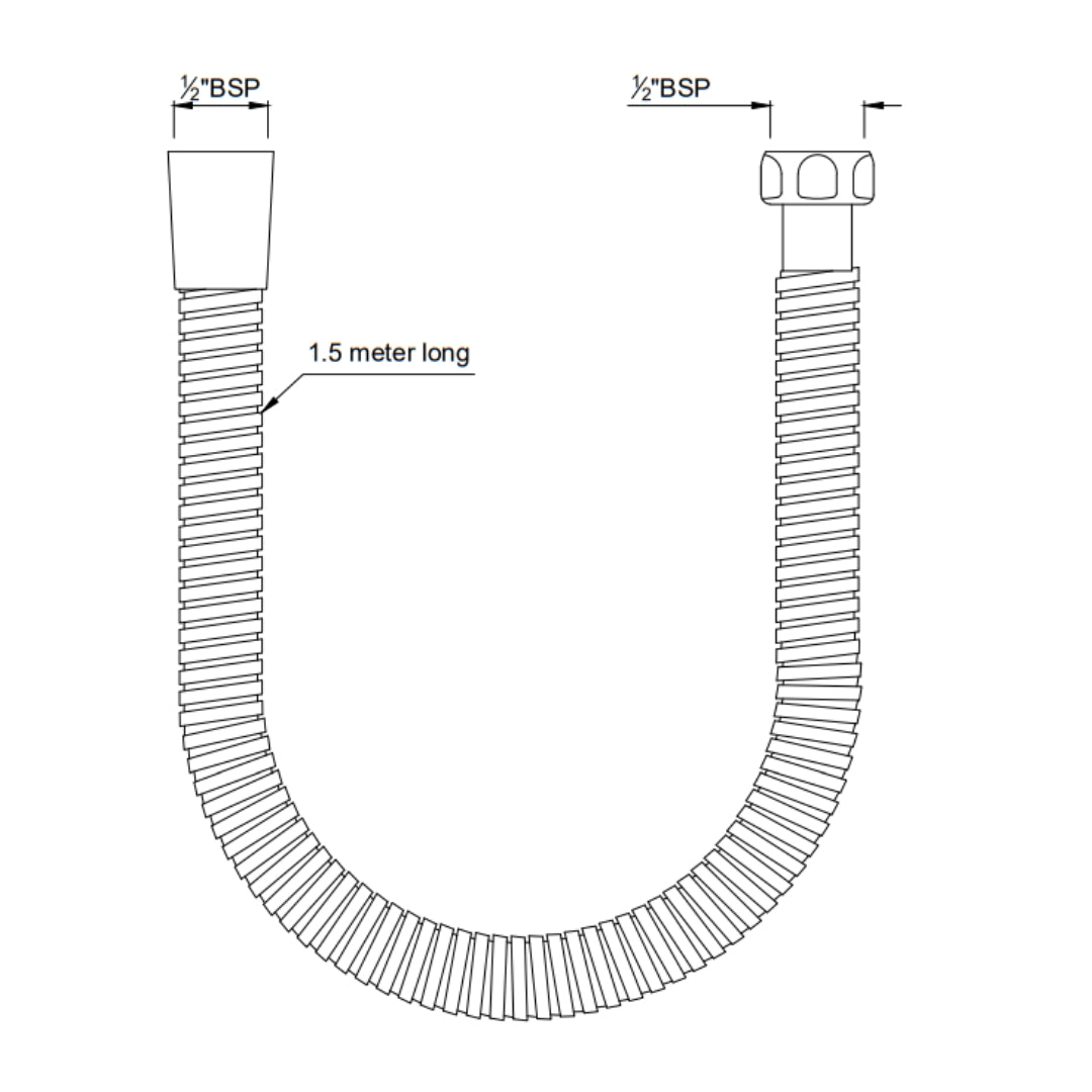 Jaquar Shower Fitting Flexible Hose SHA-CHR-549D12 - Chrome