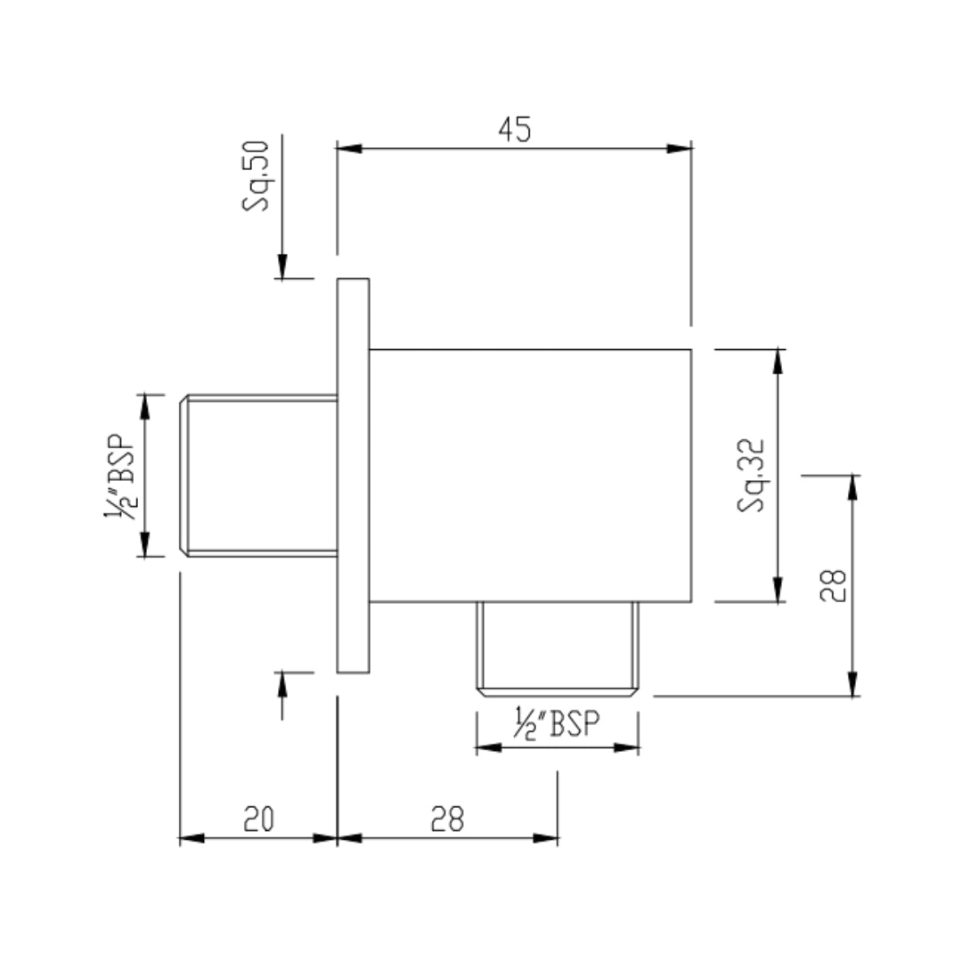 Jaquar Shower Fitting Wall Outlet SHA-GDS-1195S - Gold Dust
